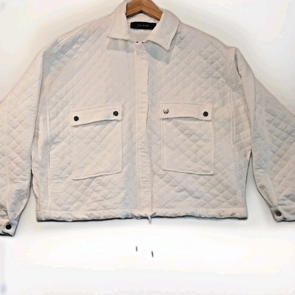 Zara Basic Jackets & Blazers - ZARA Quilted Jacket Pockets Zipper Diamond quilted jacket Boxy Layer